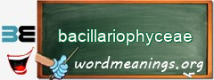 WordMeaning blackboard for bacillariophyceae